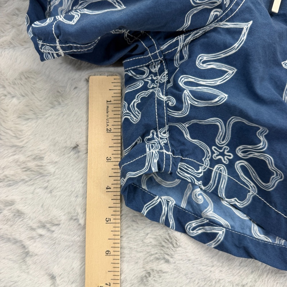 Vilebrequin Swim Trunks Mens XL Blue Floral Hawaiian Elastic Waist Drawstring - Picture 5 of 8
